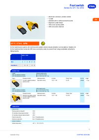 Thumbnail of document Data Sheet - Ex GFI & Ex GFSI Foot switch